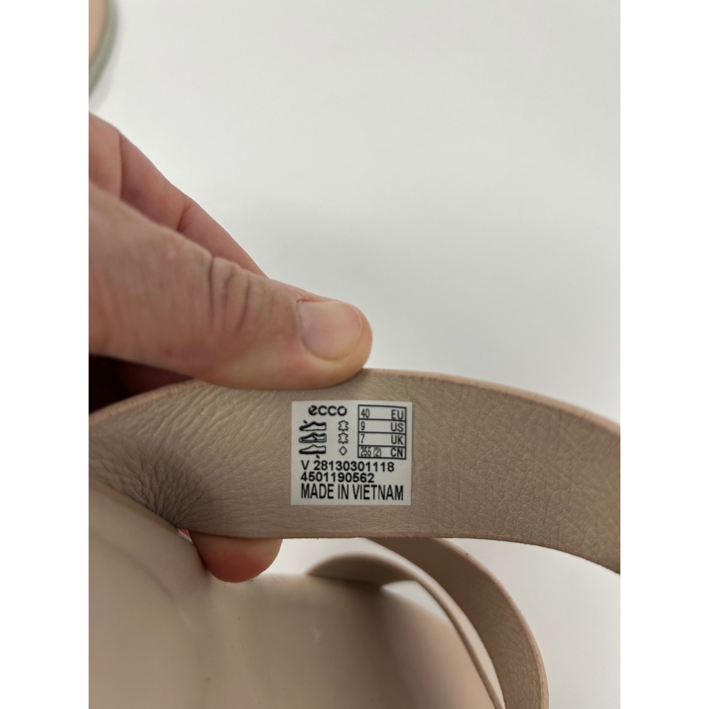 ECCO Shape 35 Women Block Sandal Nude Beige Leather Multi Strap Slide EU 40 US 9 - Picture 9 of 9